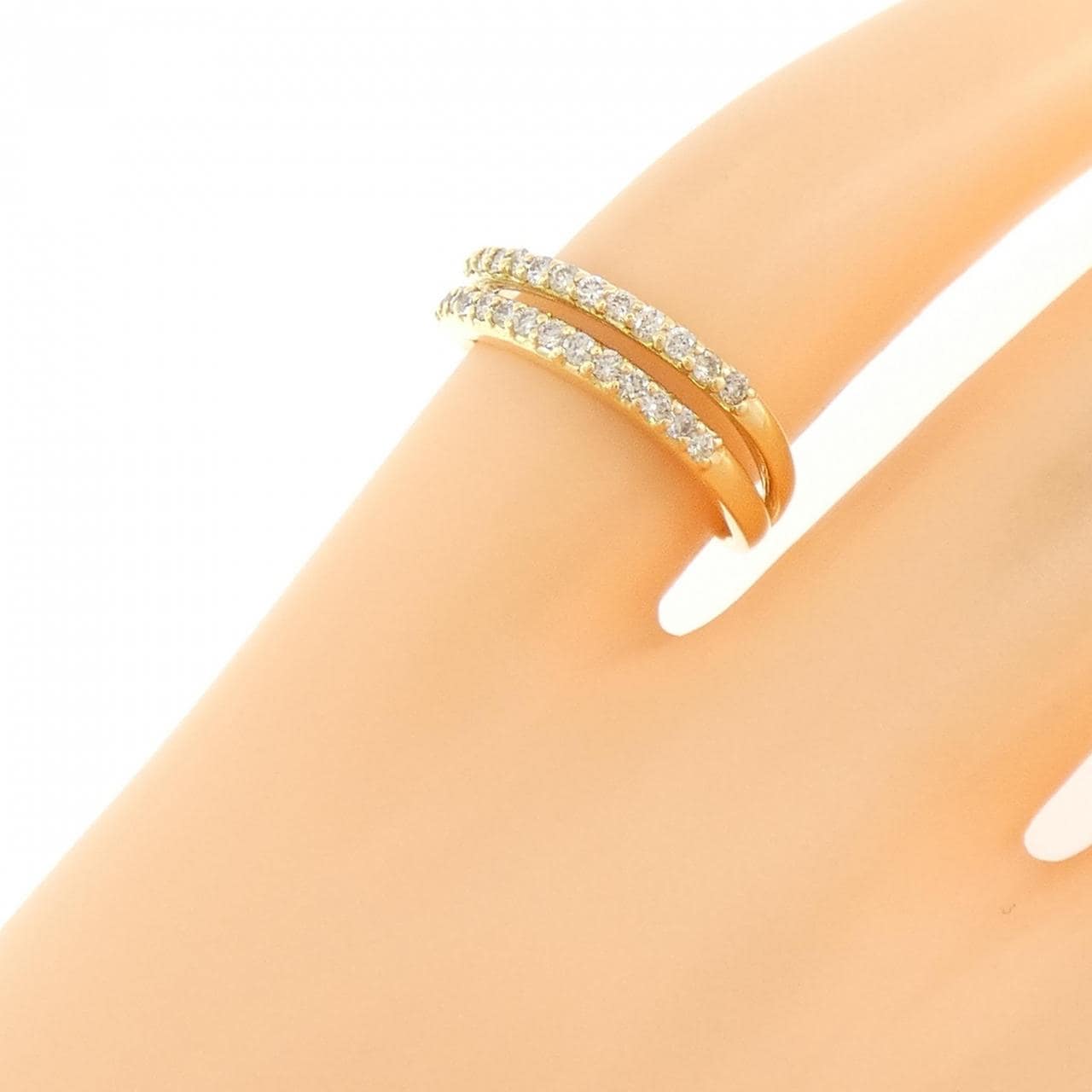 K18YG ダイヤモンド ピンキーリング 0.24CT