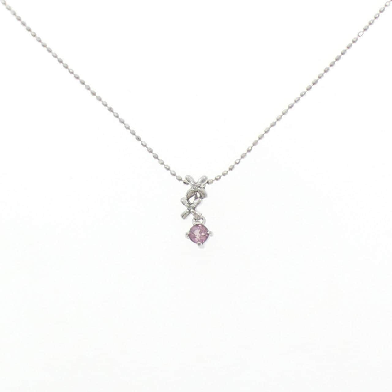 K18WG/750WG ガーネット ネックレス