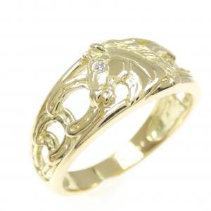 K18YG ホース ダイヤモンド リング 0.005CT