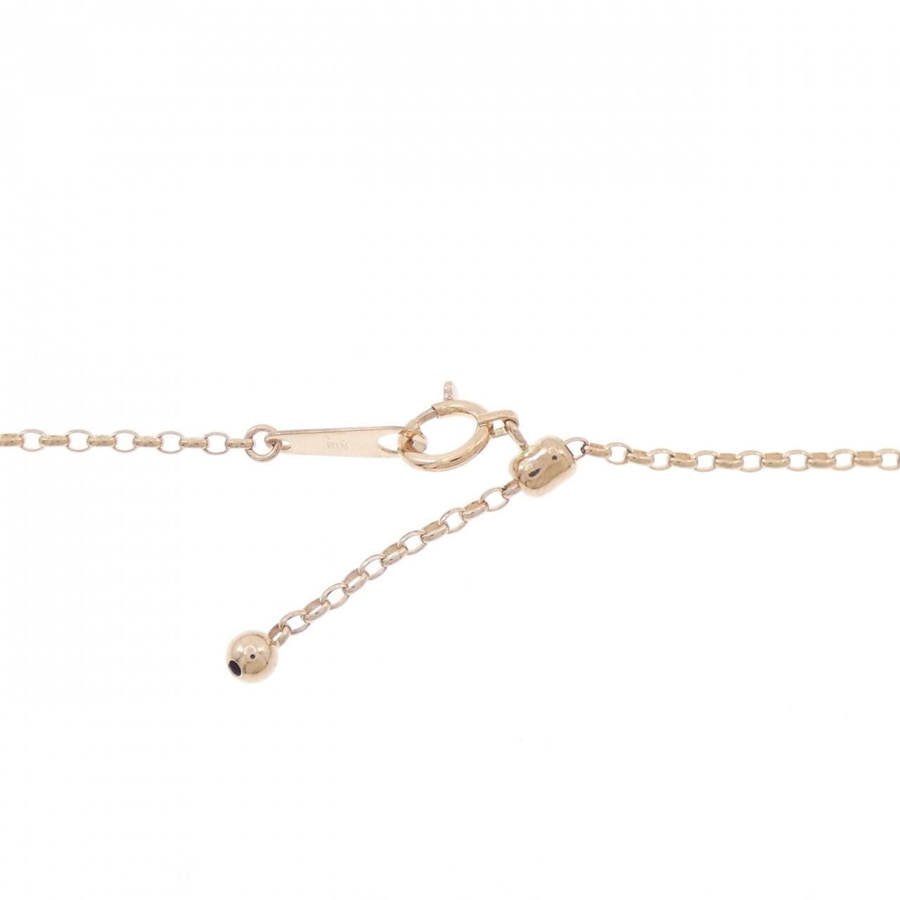 K18PG フラワー ダイヤモンド ネックレス 0.30CT