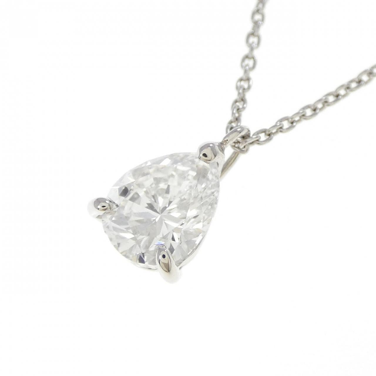 【再加工款】PT900/PT850鑽石項鍊 1.011克拉 F色 SI1淨度 梨形
