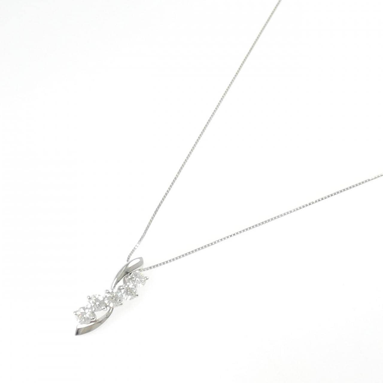K18WG ダイヤモンド ネックレス 1.00CT