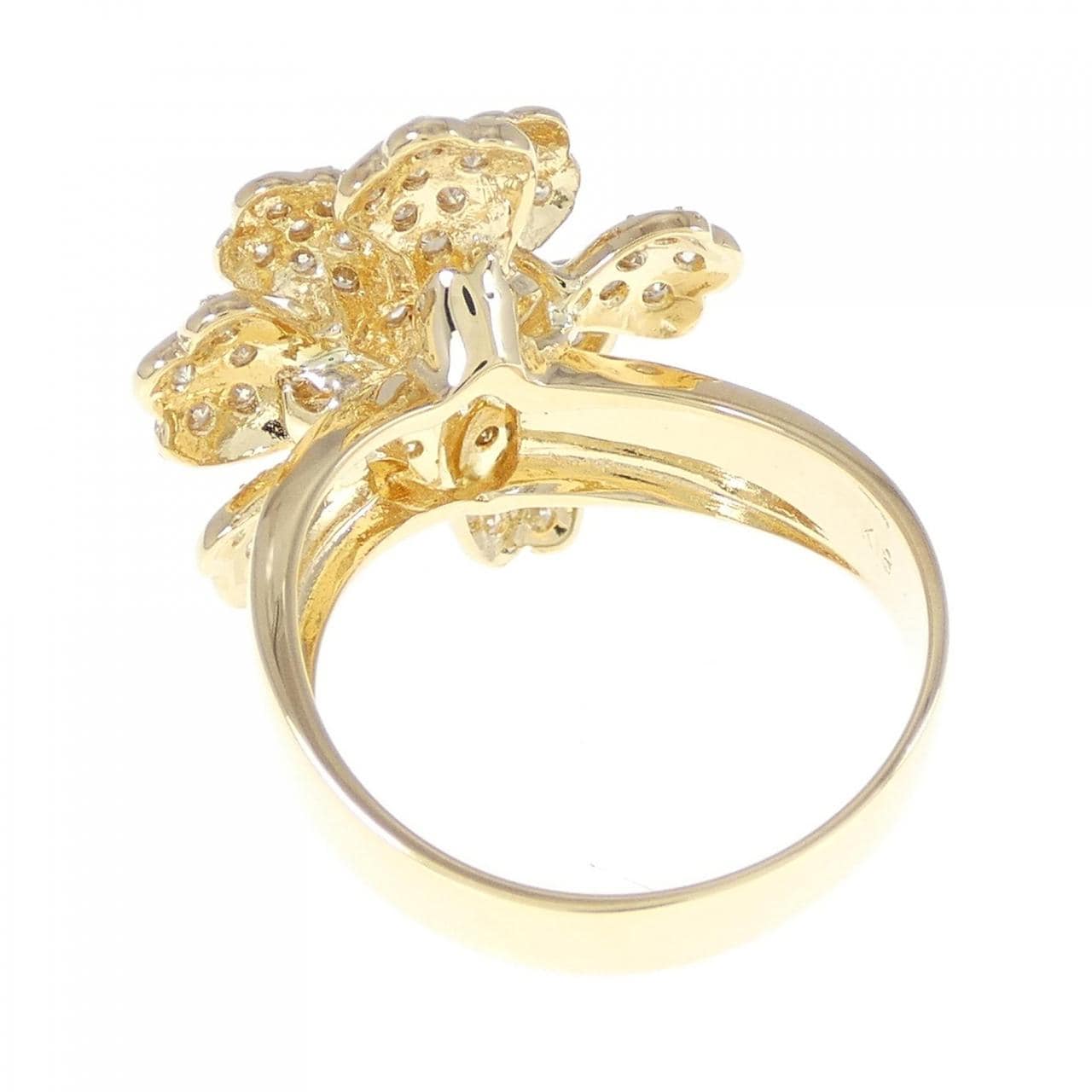 K18YG flower Diamond ring 1.63CT