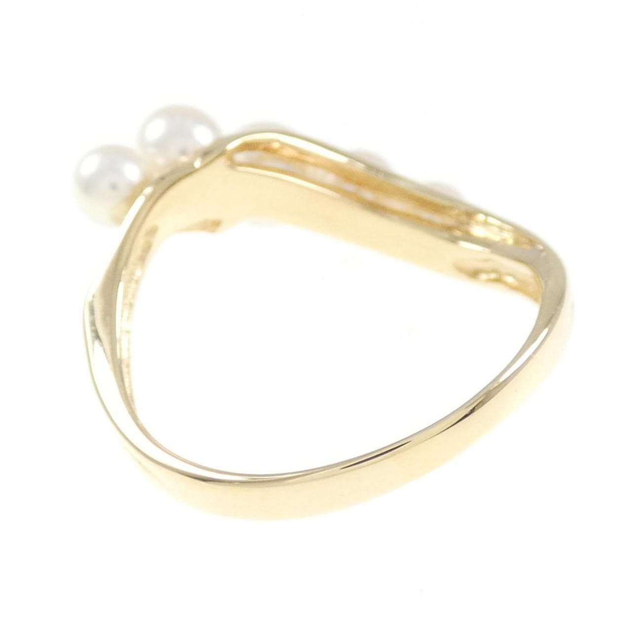 K18YG Akoya pearl ring