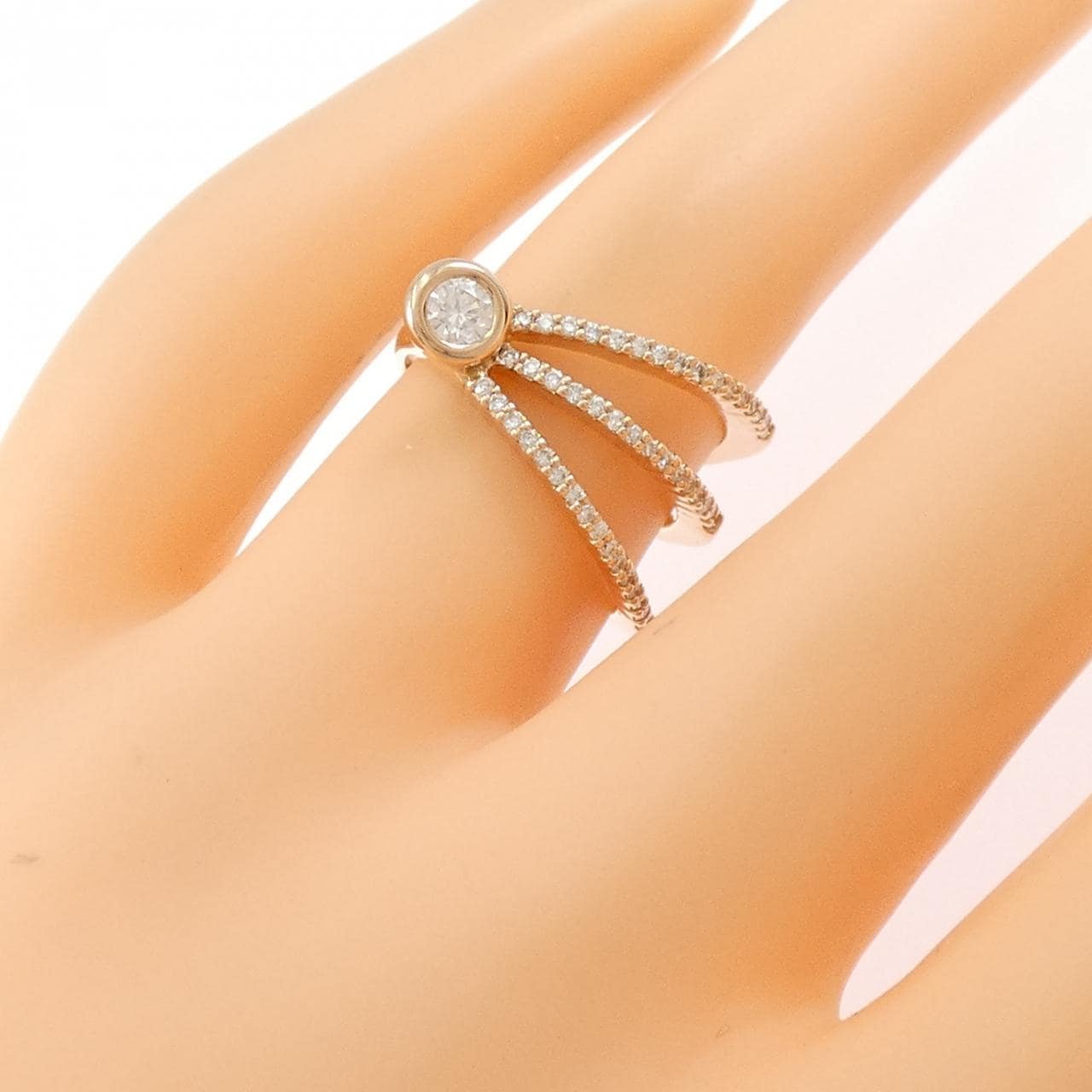 K18PG ダイヤモンド リング 0.12CT