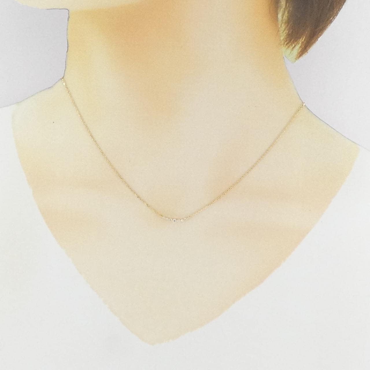 K18YG ダイヤモンド ネックレス 0.07CT