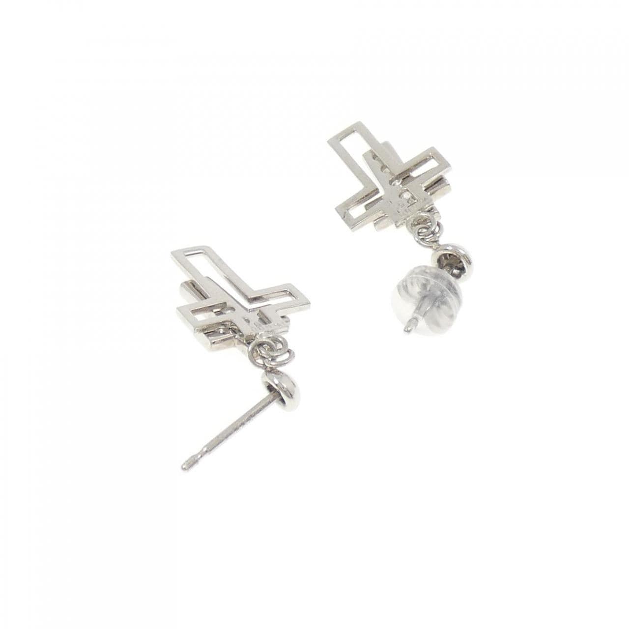 PT900 クロス ダイヤモンド ピアス 0.50CT