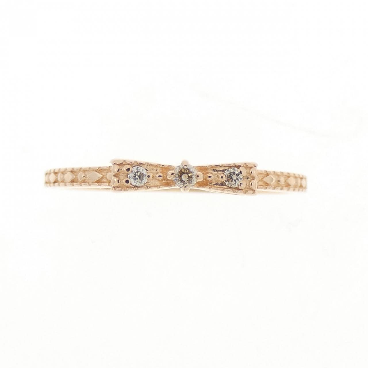 ノジェス リボン ダイヤモンド リング 0.02CT