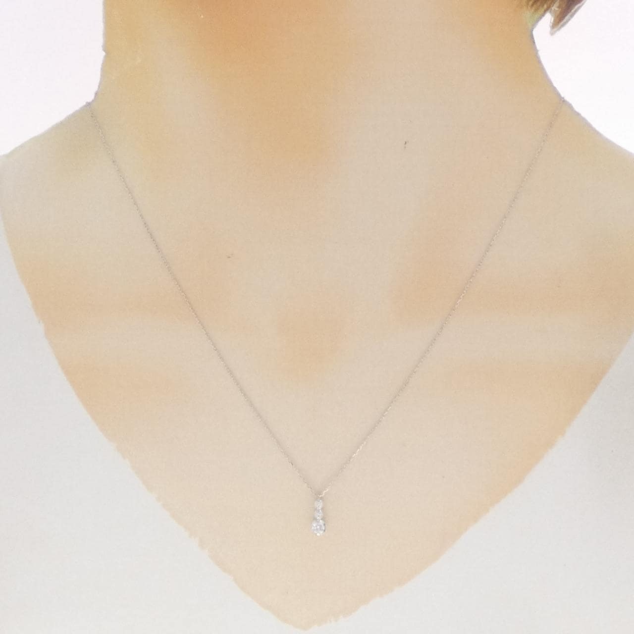 K10WG ダイヤモンド ネックレス 0.10CT