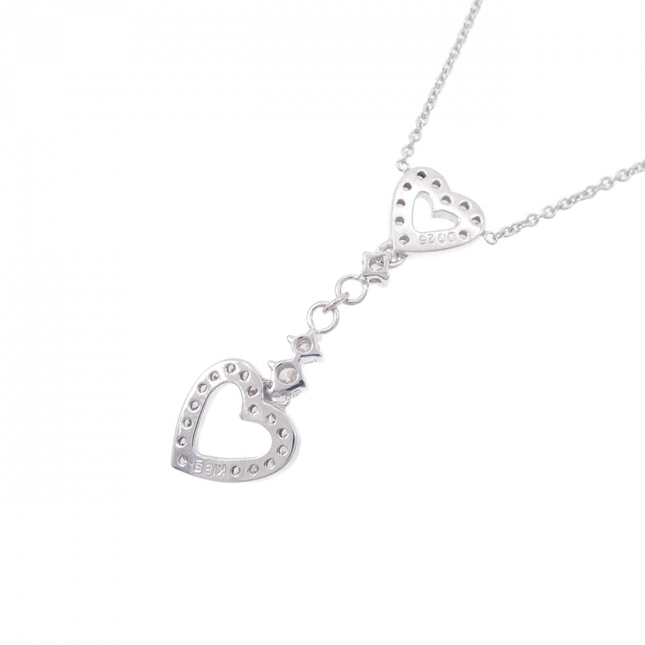 K18WG ハート ダイヤモンド ネックレス 0.25CT