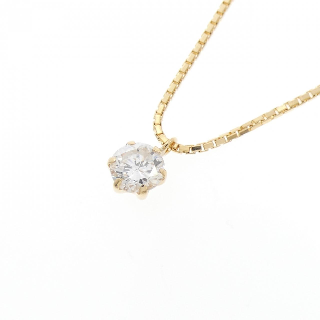 K18YG ソリティア ダイヤモンド ネックレス 0.340CT