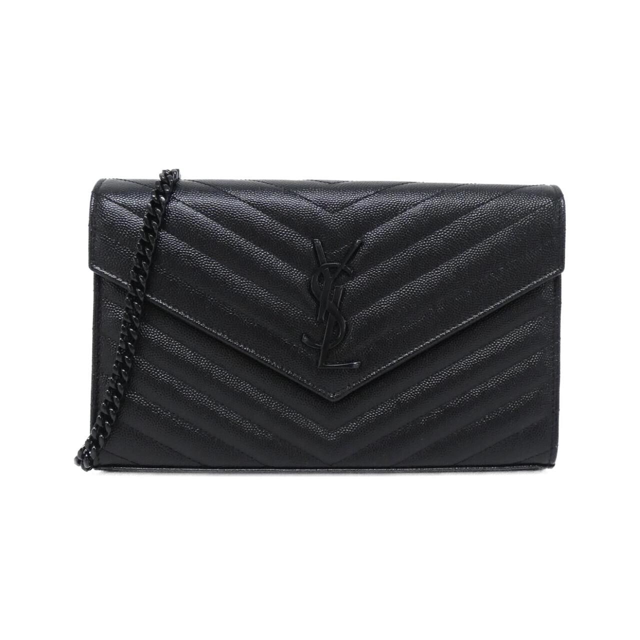 サンローラン 377828 BOW05 チェーンウォレット