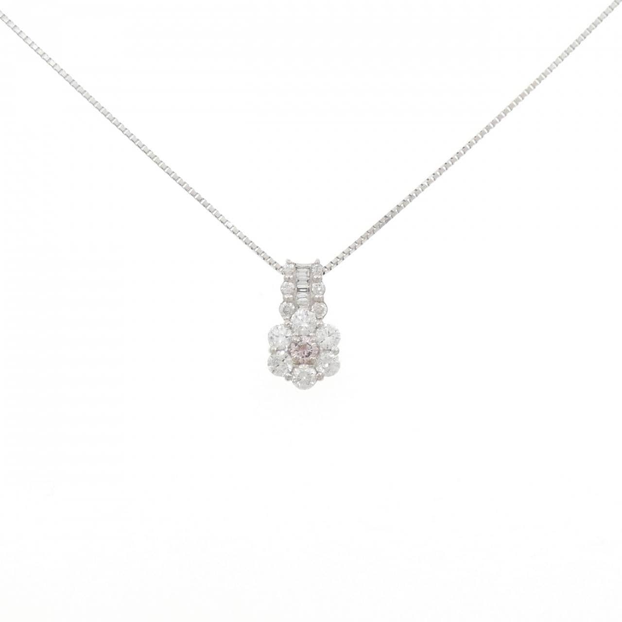 PT900/PT850 ピンクダイヤモンド ネックレス 0.06CT