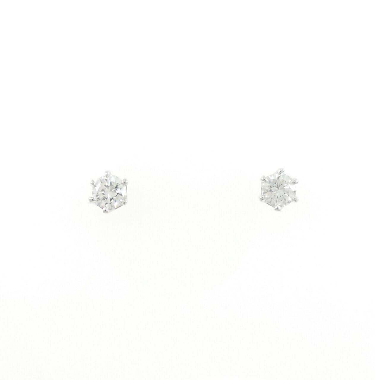 PT900 ソリティア ダイヤモンド ピアス