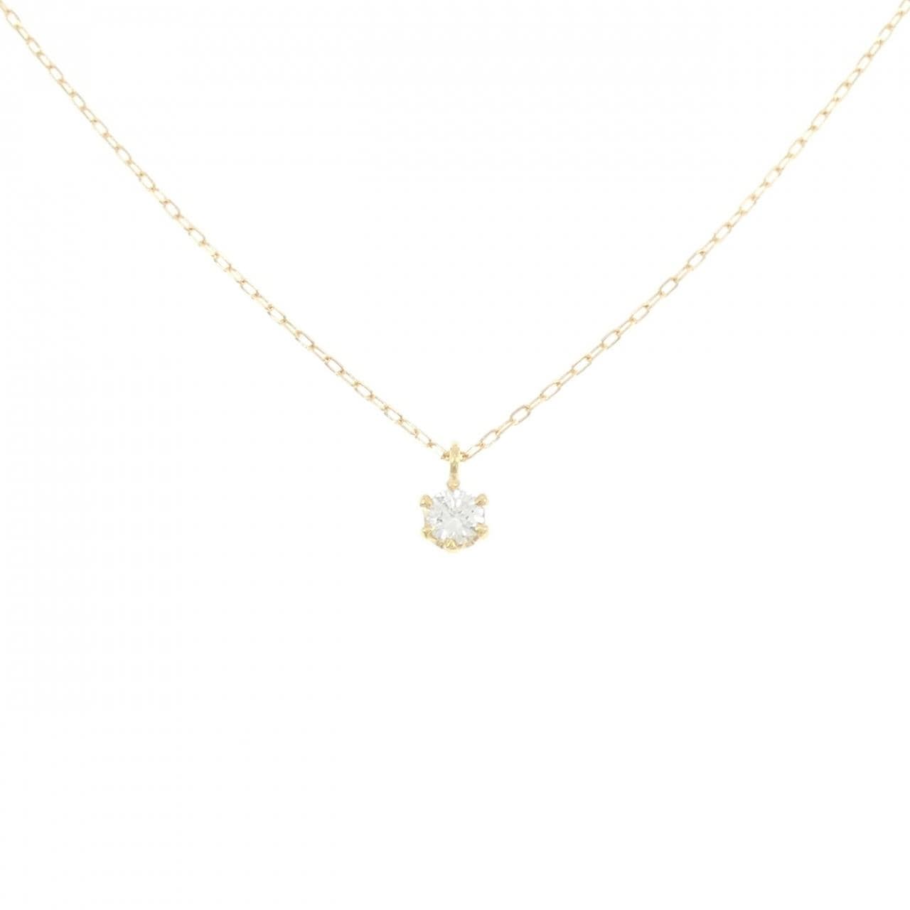 K18YG ソリティア ダイヤモンド ネックレス 0.10CT