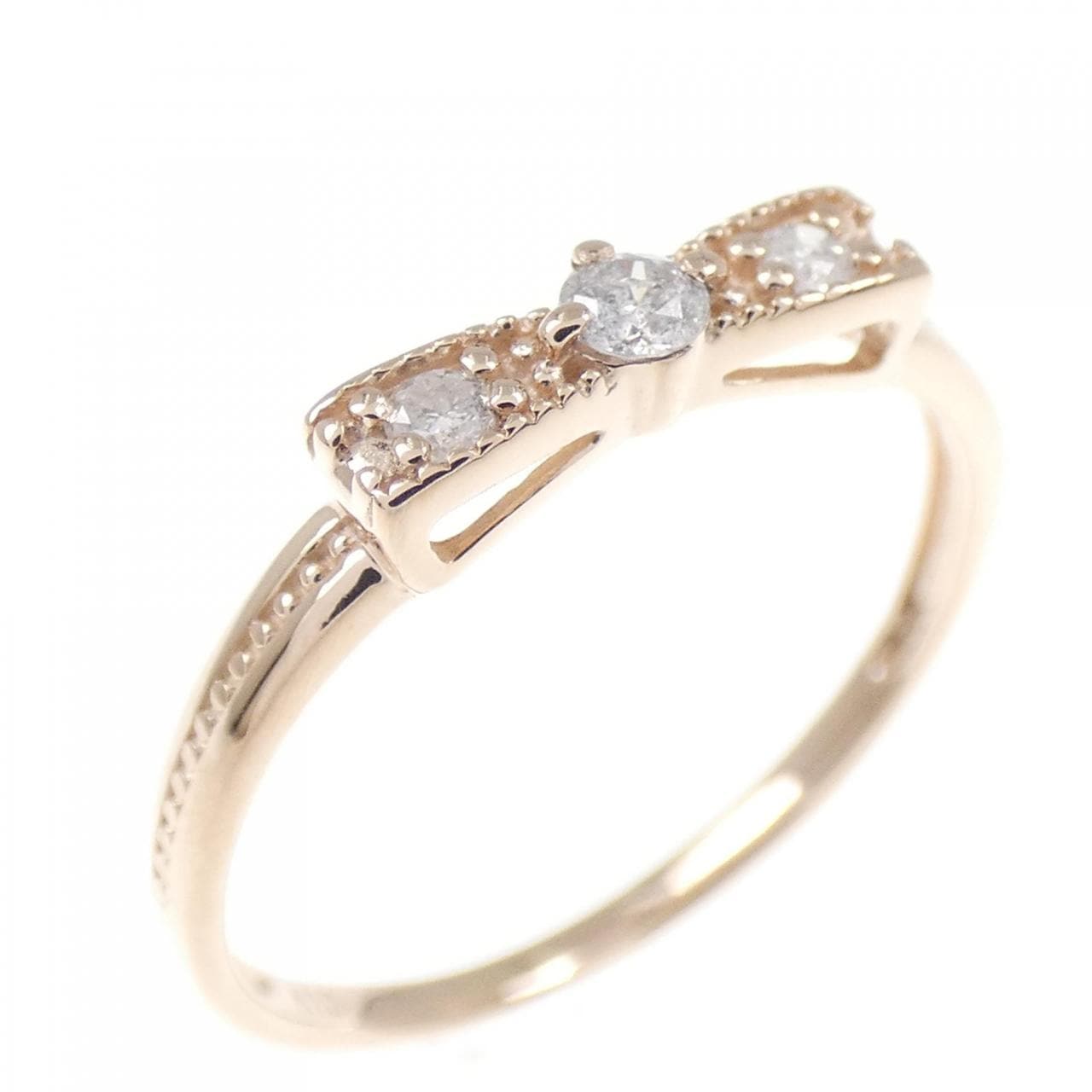 K10PG リボン ダイヤモンド リング