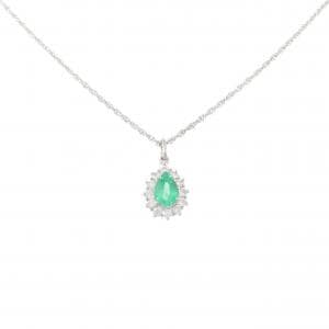 PT900/PT850 エメラルド ネックレス 0.75CT