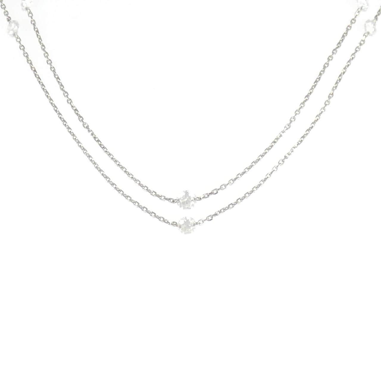 K18WG ダイヤモンド ネックレス 2.00CT