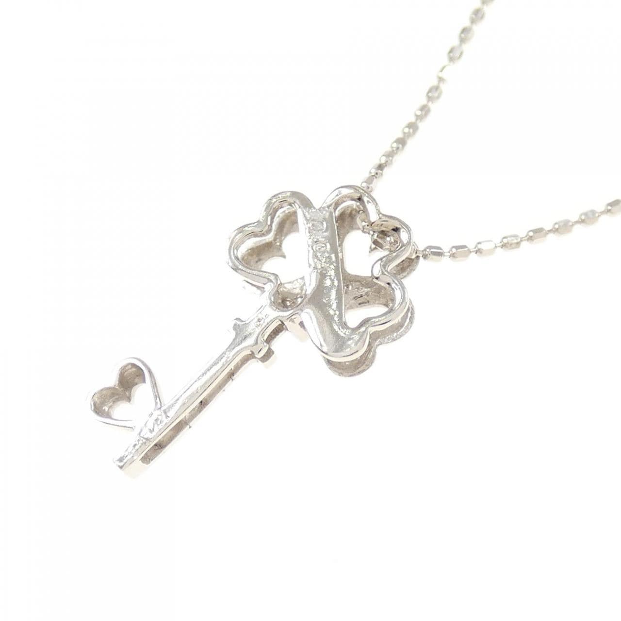 K14WG/14KWG key Diamond necklace 0.04CT