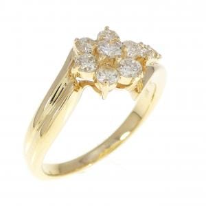K18YG フラワー ダイヤモンド リング 0.50CT