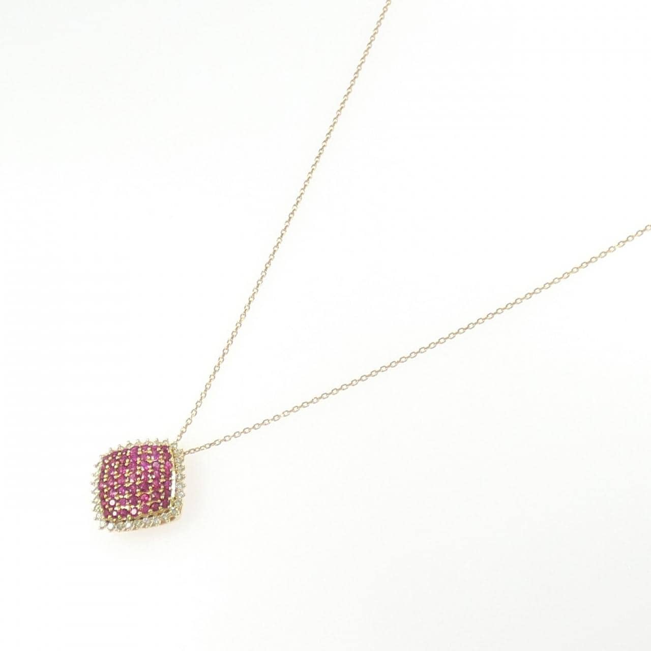 K18YG ルビー ネックレス 1.09CT