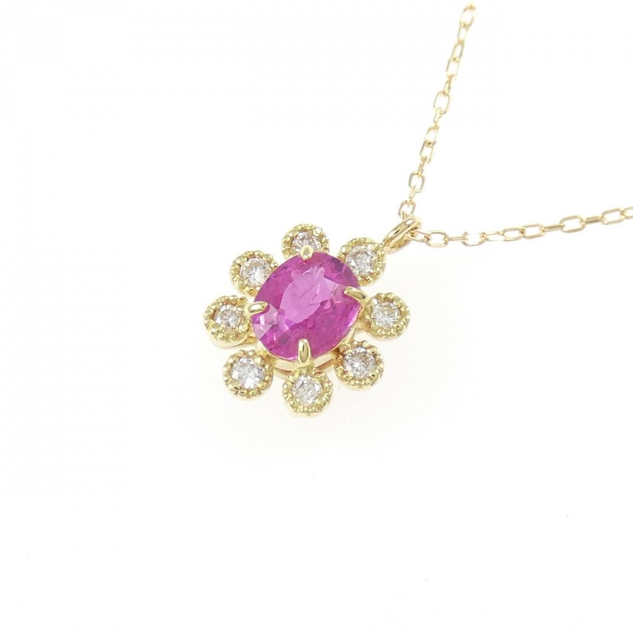 K18YG ルビー ネックレス 0.52CT