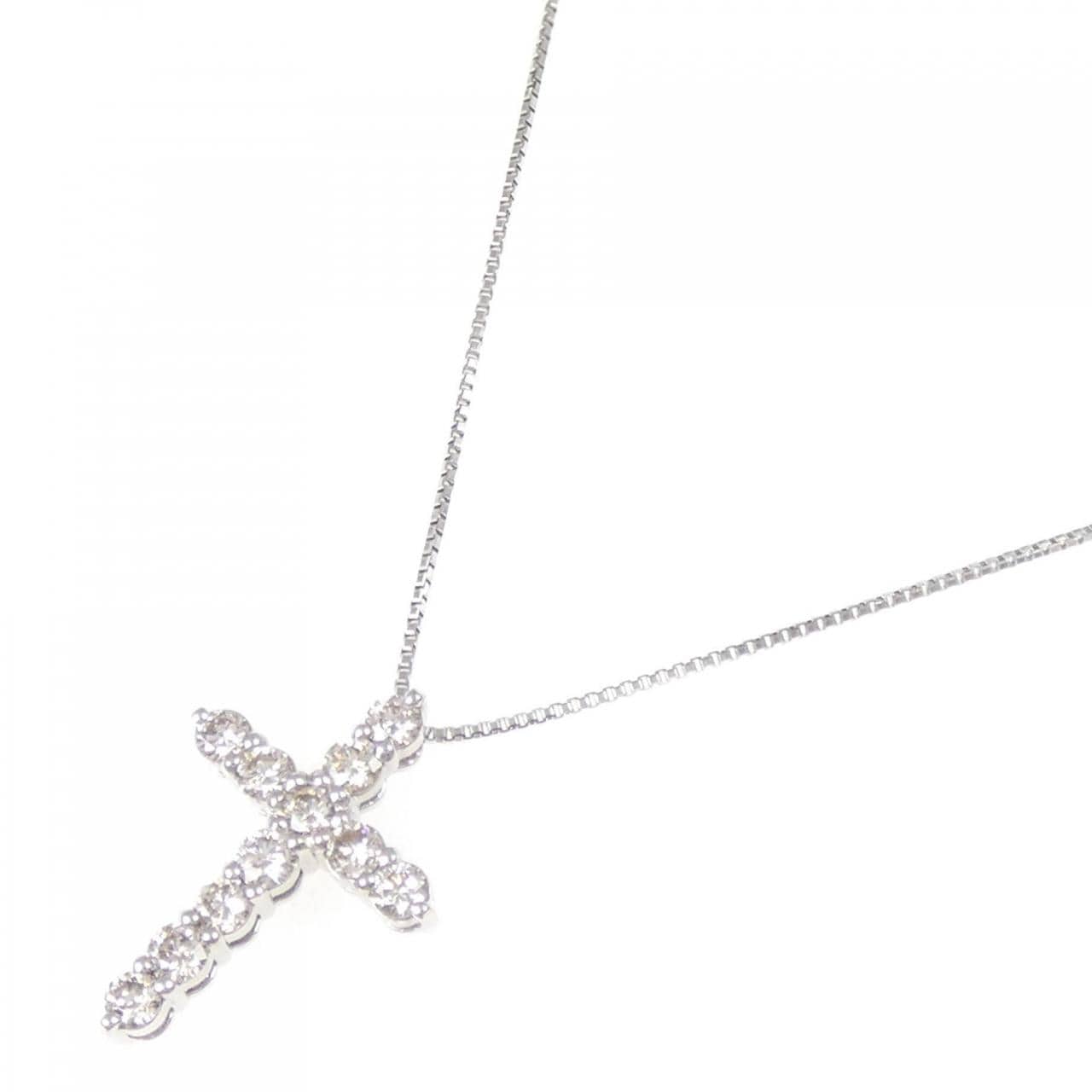 PT950/PT850 クロス ダイヤモンド ネックレス 0.30CT