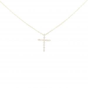【リメイク】K10YG クロス ダイヤモンド ネックレス 0.10CT