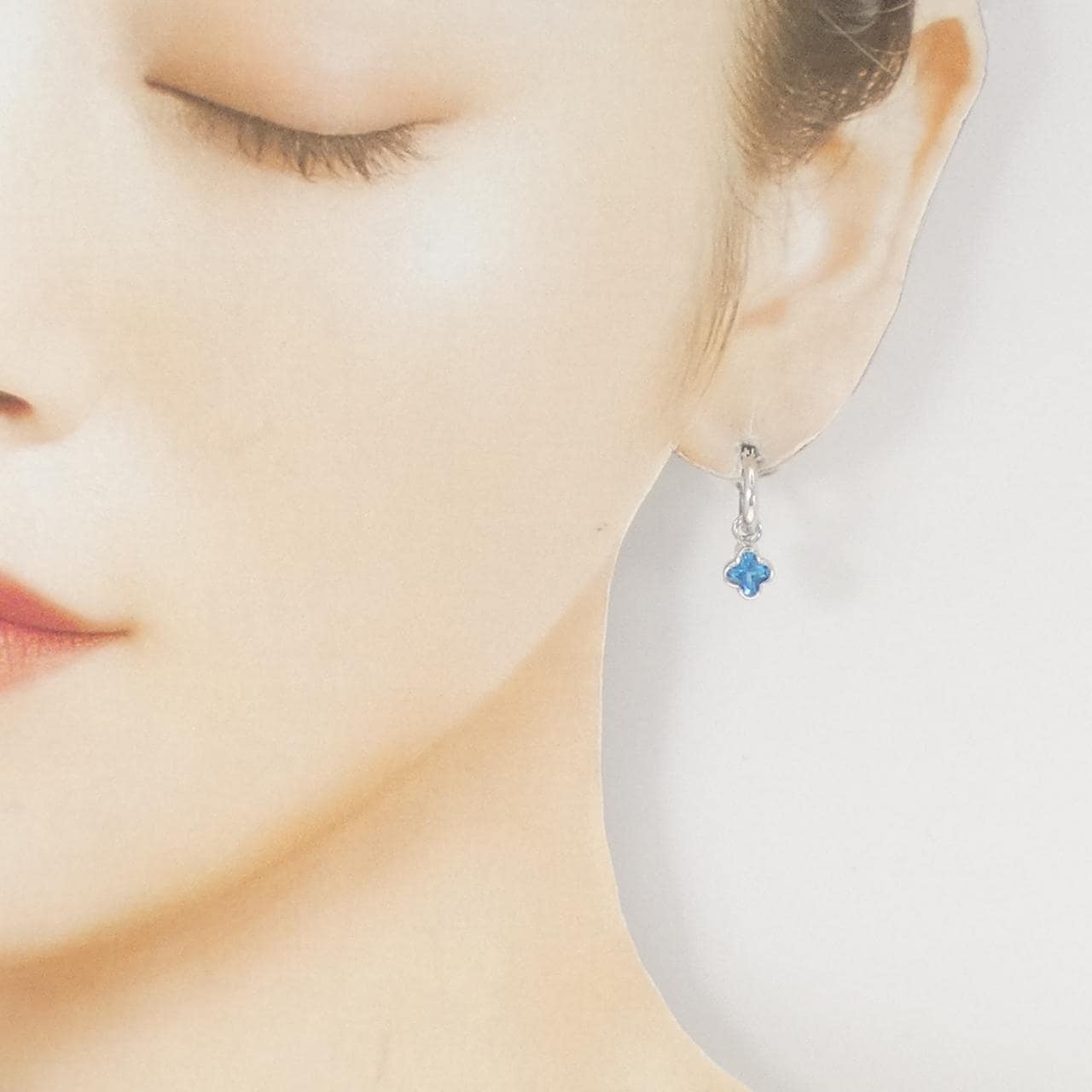 K14WG 2WAY ブルートパーズ ピアス