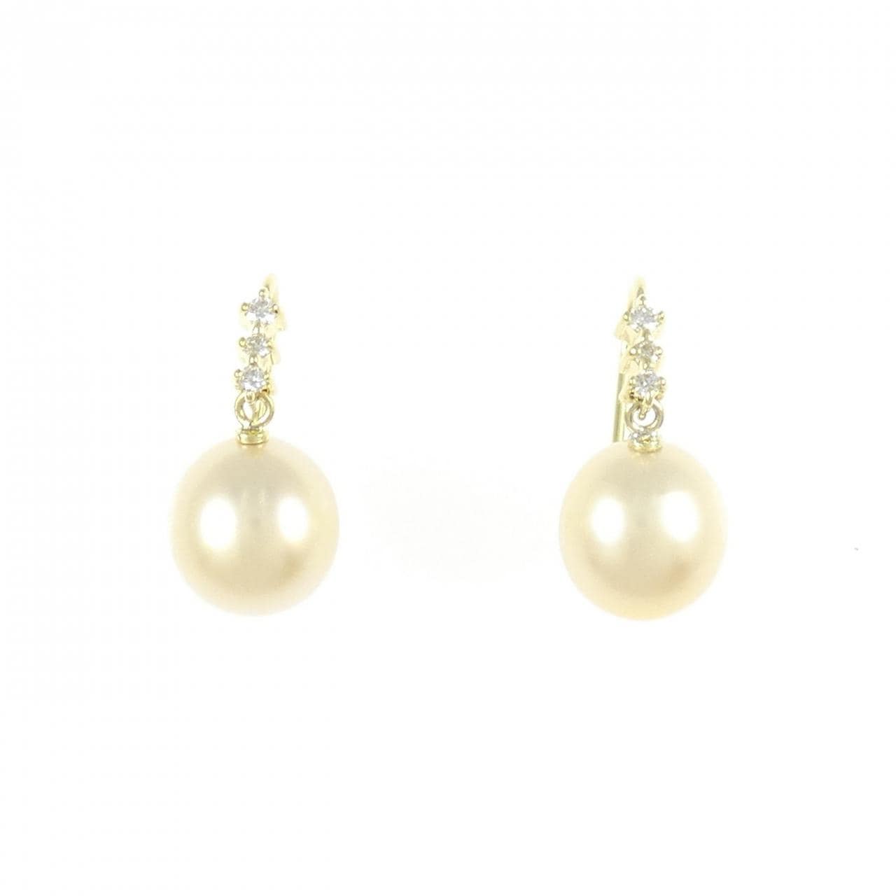 K18YG 白蝶パール ピアス 9.3mm