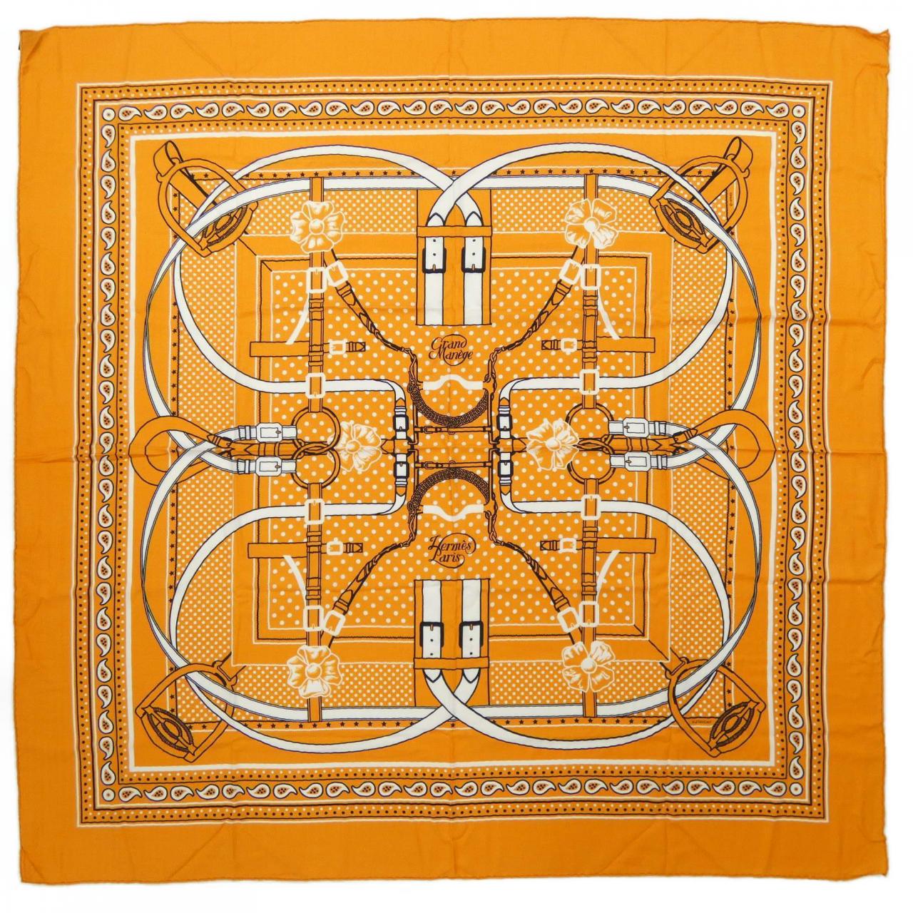 エルメス HERMES GRAND MANEGE BANDANA カレジェアン140. ショール