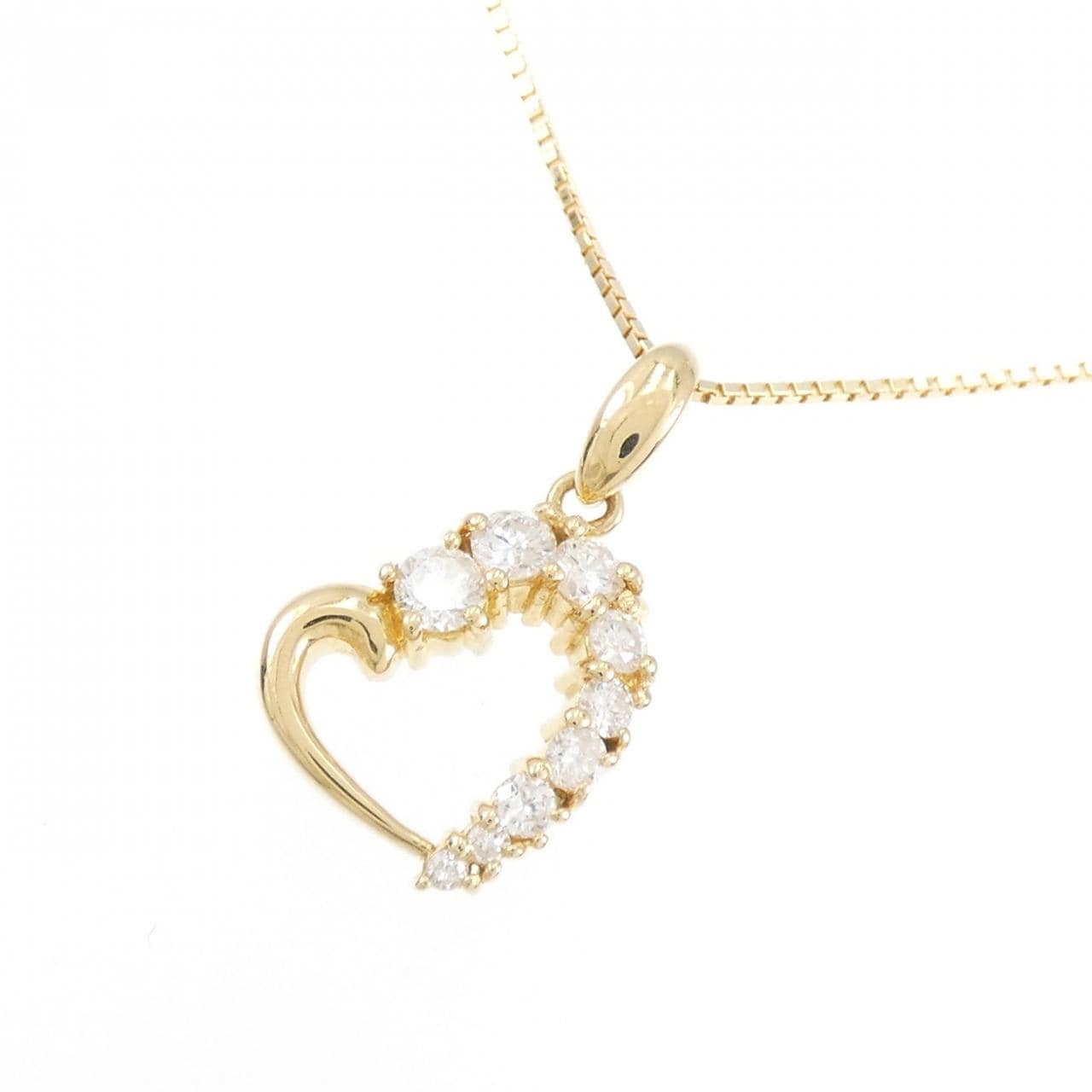 K18YG ハート ダイヤモンド ネックレス 0.41CT