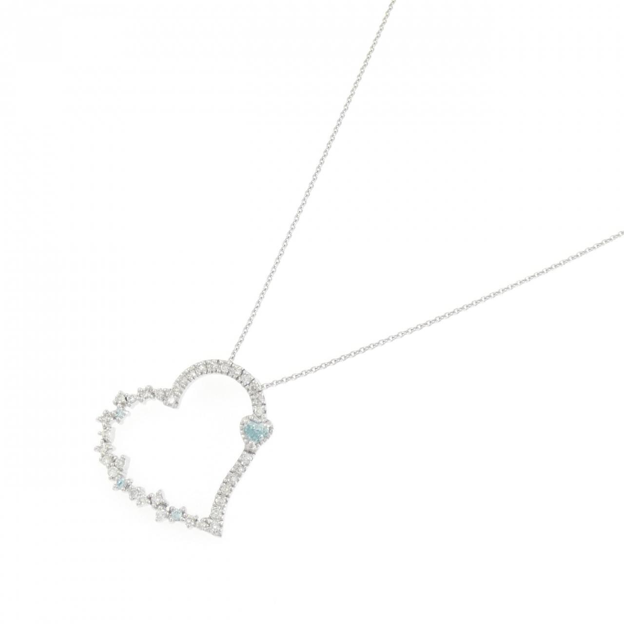 K18WG ハート ダイヤモンド ネックレス 0.47CT