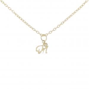 K18YG イニシャルM ダイヤモンド ネックレス 0.01CT