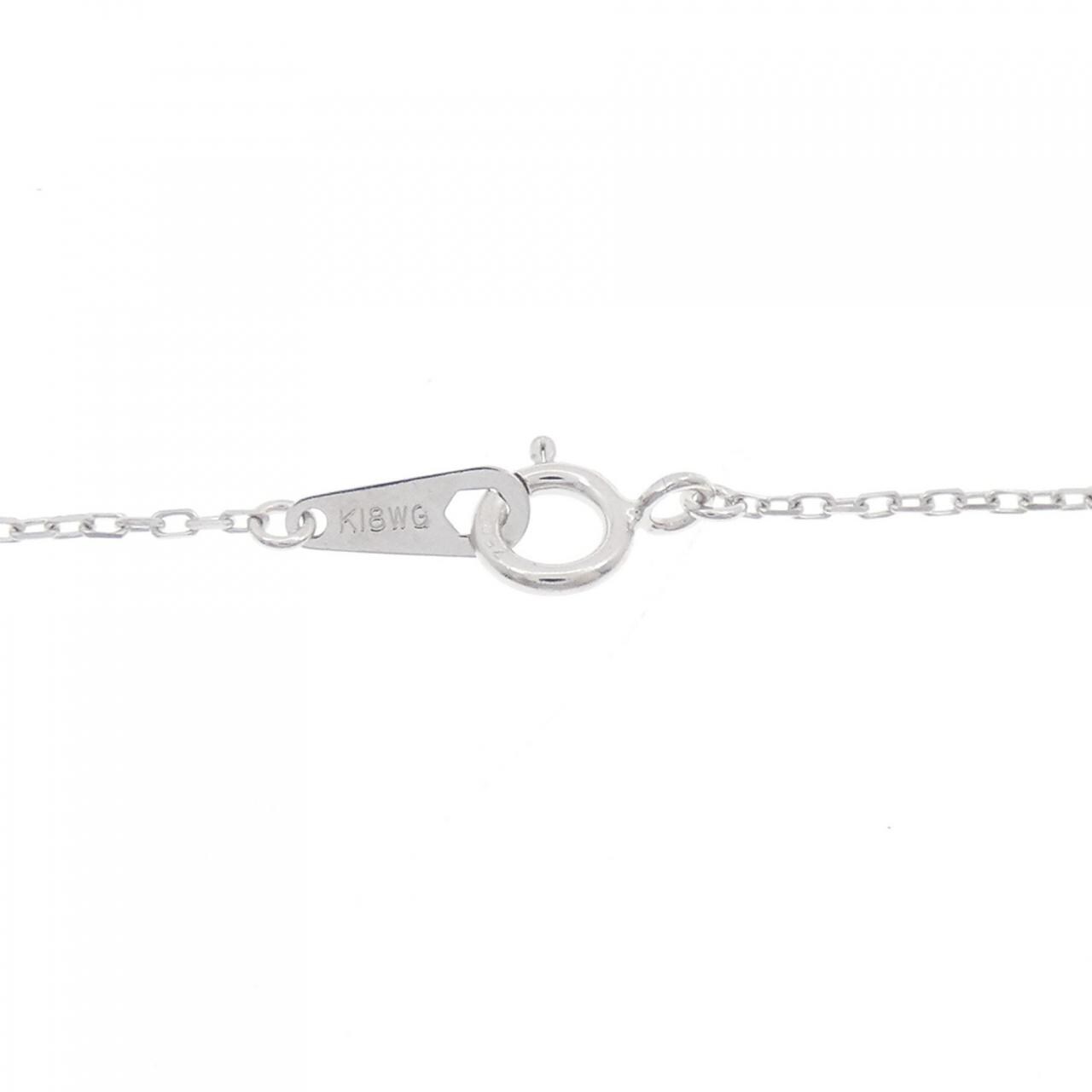 K18WG リボン ダイヤモンド ネックレス 0.20CT