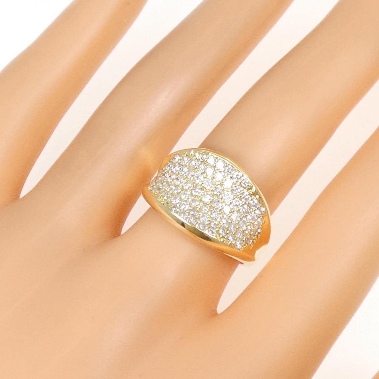 K18YG パヴェ ダイヤモンド リング 1.09CT