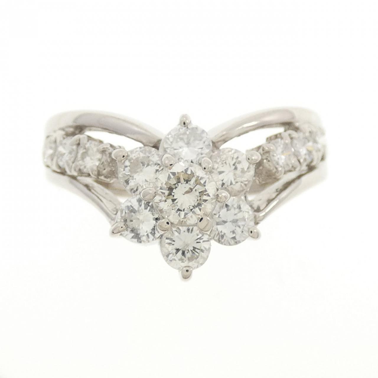 PT900 フラワー ダイヤモンド リング 1.027CT