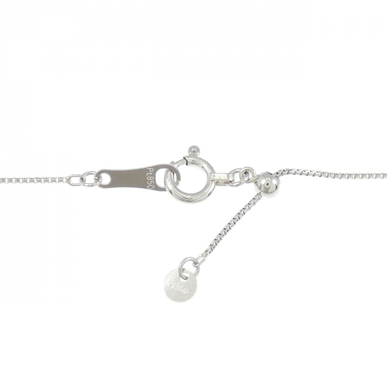 【新品】PT900/PT850 フラワー ダイヤモンド ネックレス 0.30CT