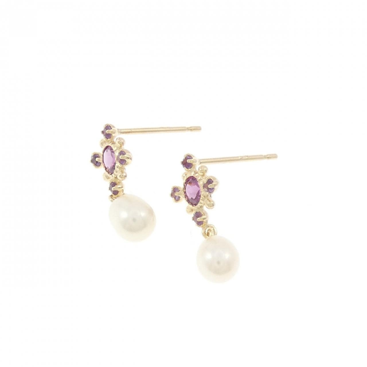 【新品】K10YG カラーストーン ピアス