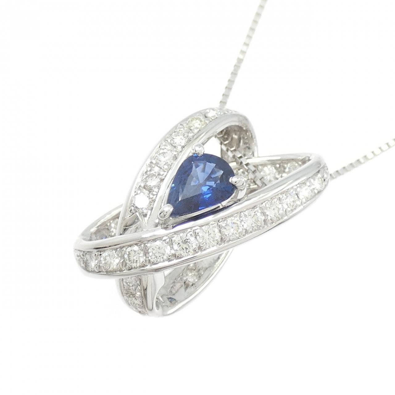 K18WG サファイヤ ネックレス 0.61CT