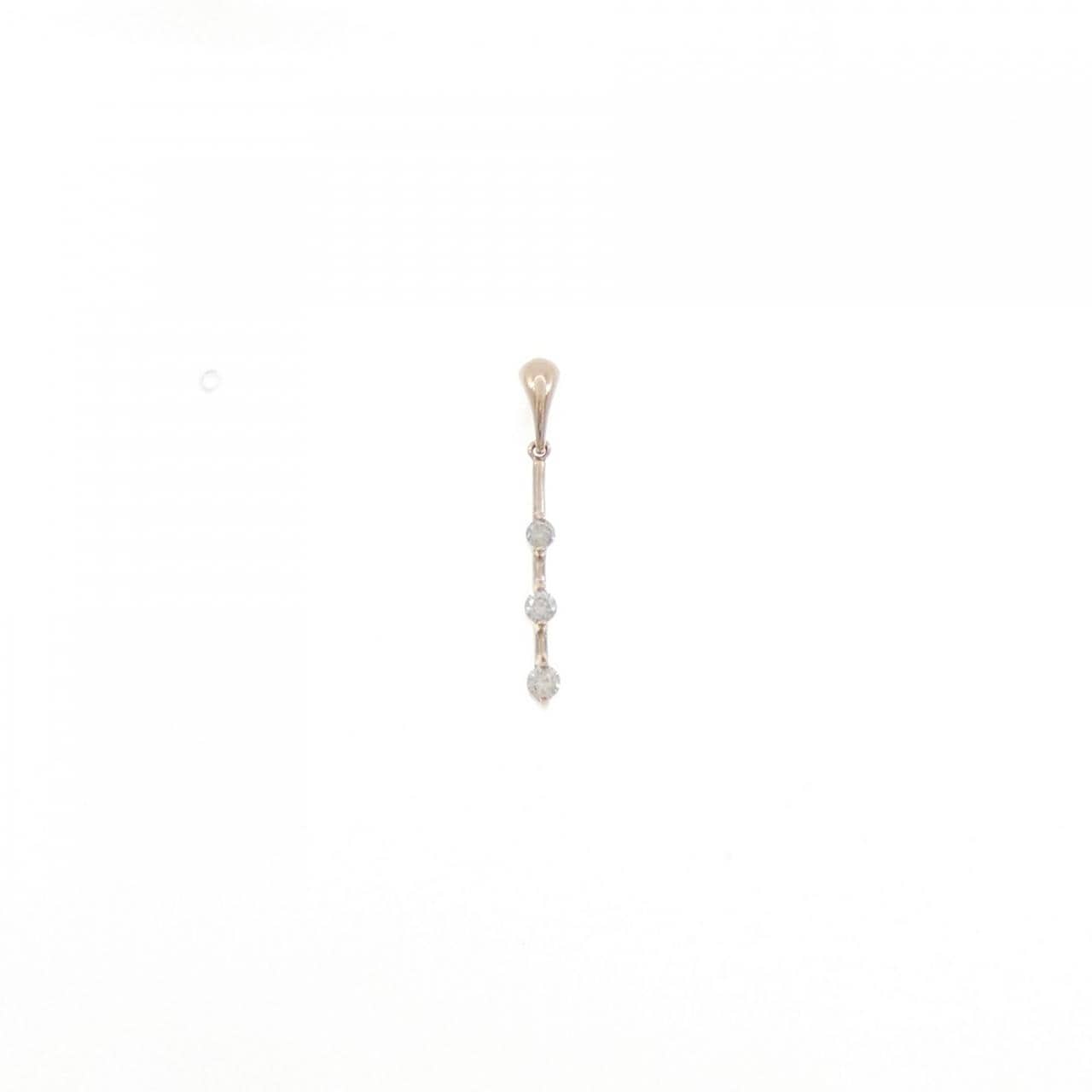 K18PG ダイヤモンド ピアス 0.10CT 片耳