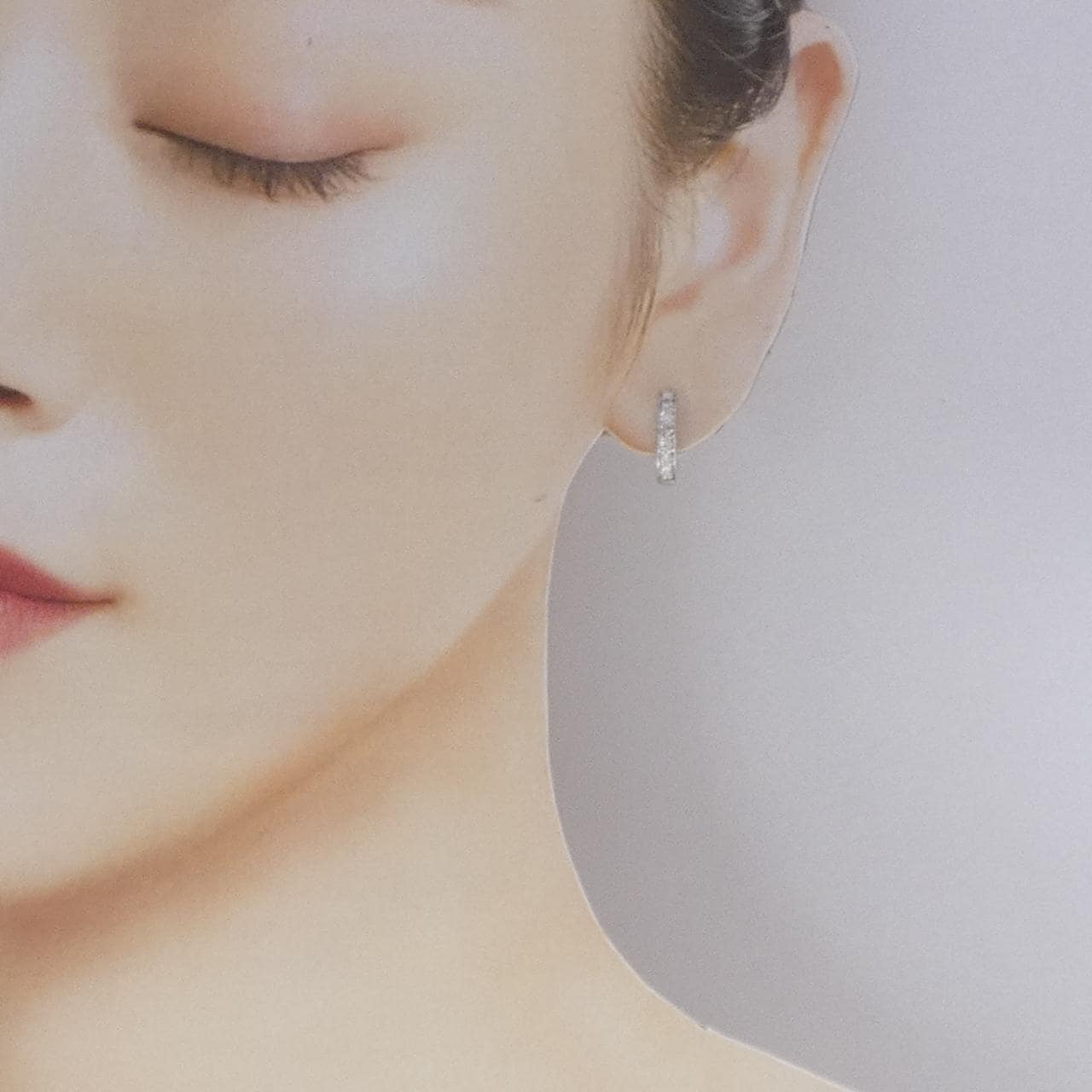 K18WG ダイヤモンド ピアス 0.50CT