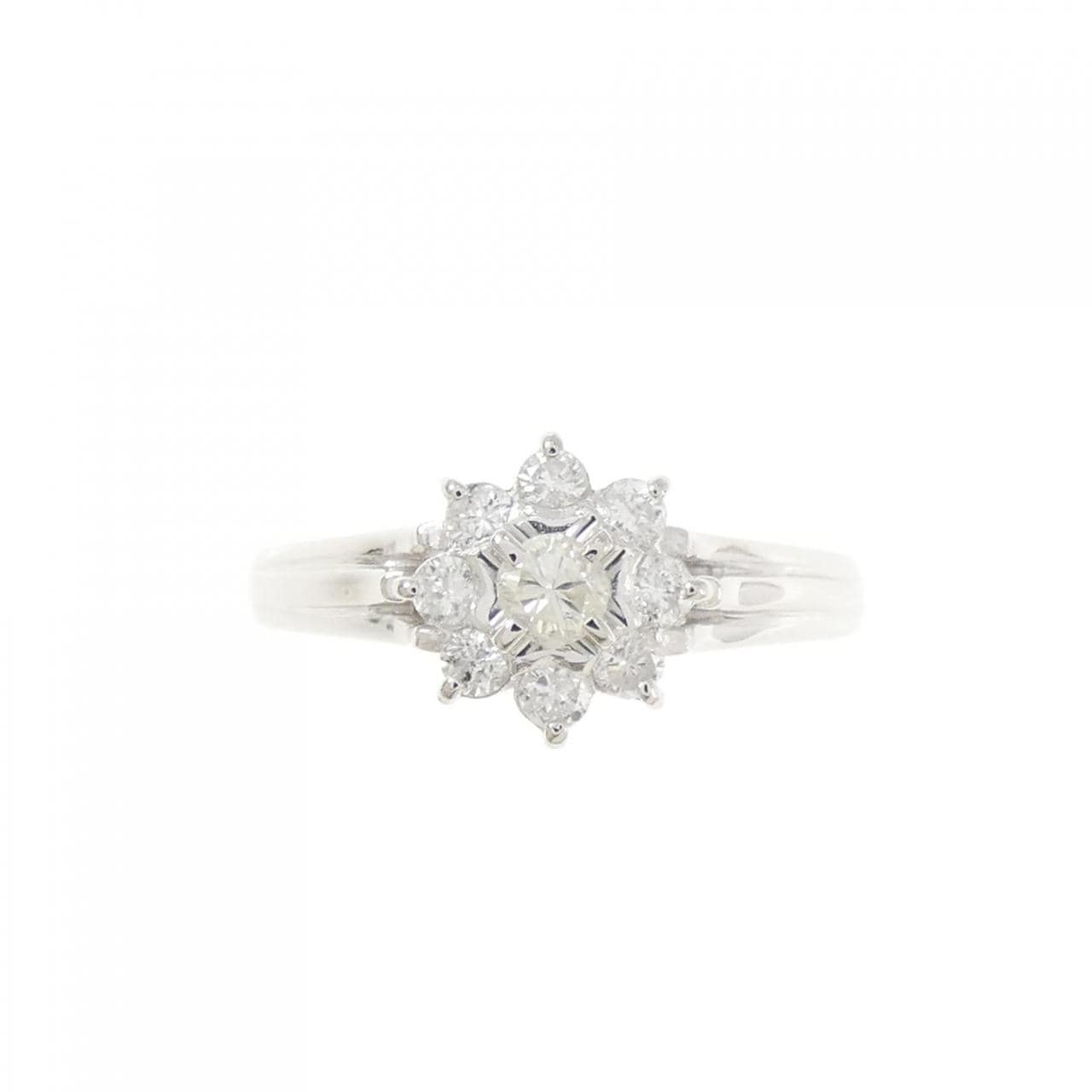 PT900 フラワー ダイヤモンド リング 0.30CT