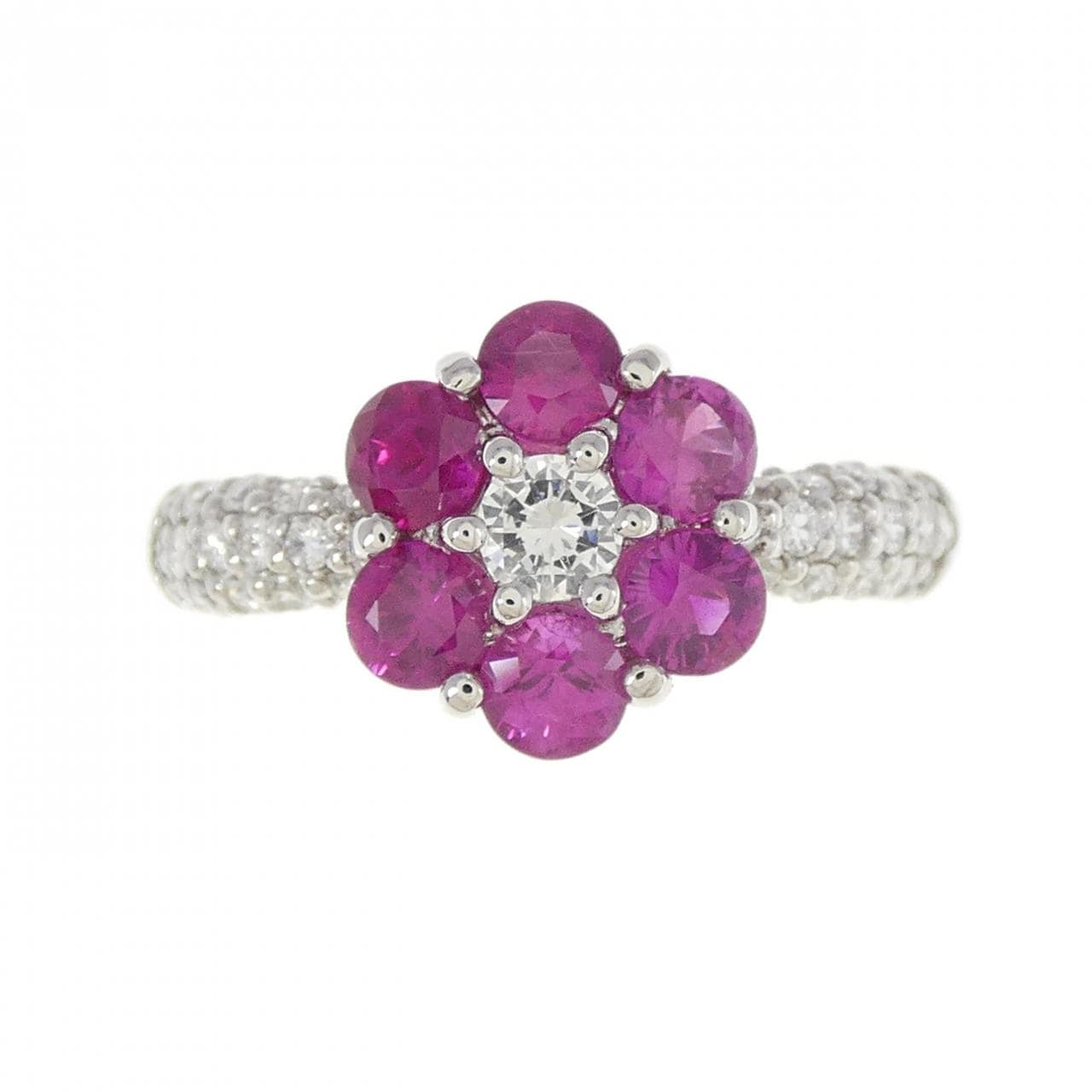 PT フラワー ルビー リング 1.18CT