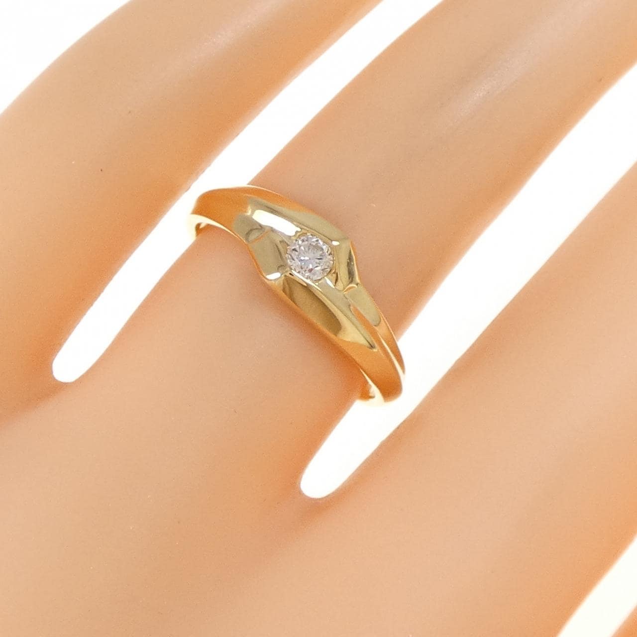 K18YG ダイヤモンド リング 0.1CT