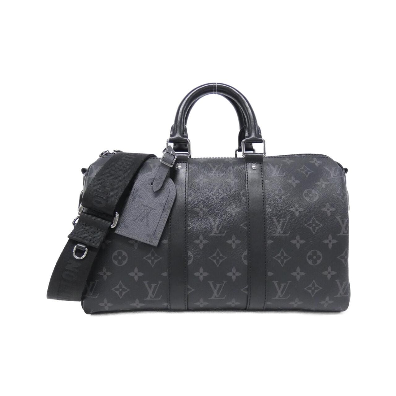 LOUIS VUITTON Monogram Eclipse Keepall Bandouliere 35 公分 M46655 波士頓包