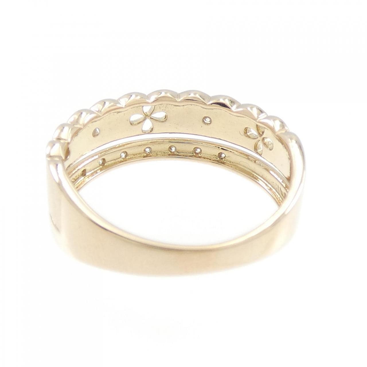 [BRAND NEW] K18PG Flower Diamond Ring 0.06CT