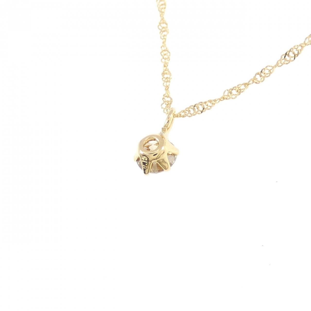 K18YG Solitaire Diamond Necklace 0.15CT