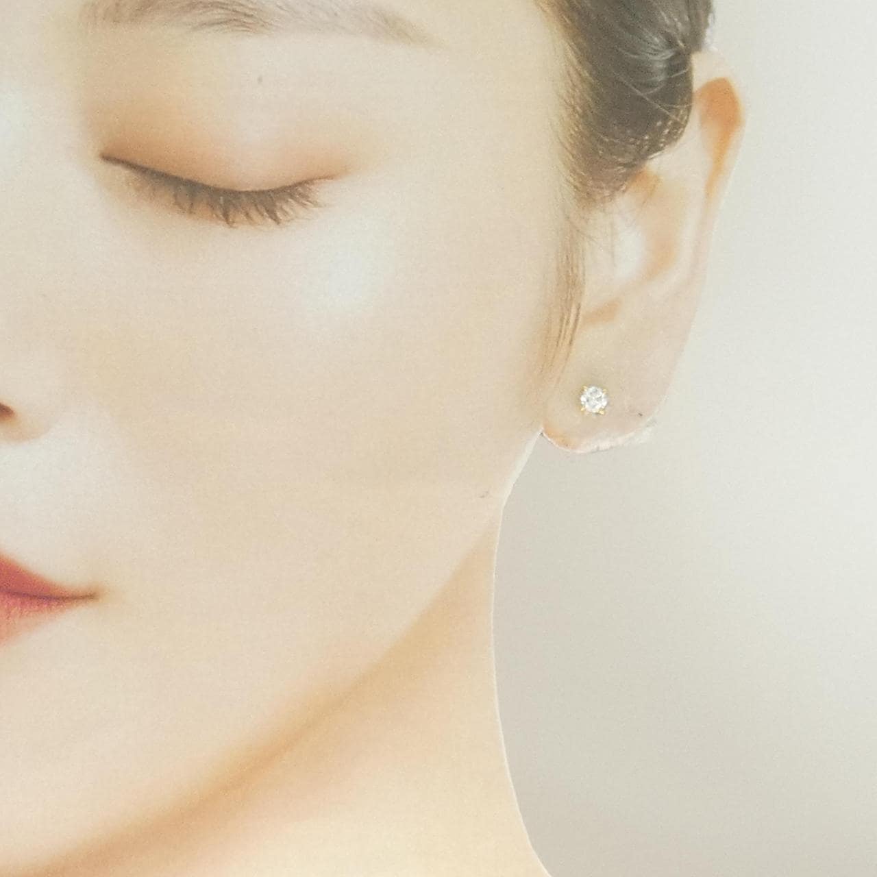 K18YG ソリティア ダイヤモンド ピアス 0.51CT