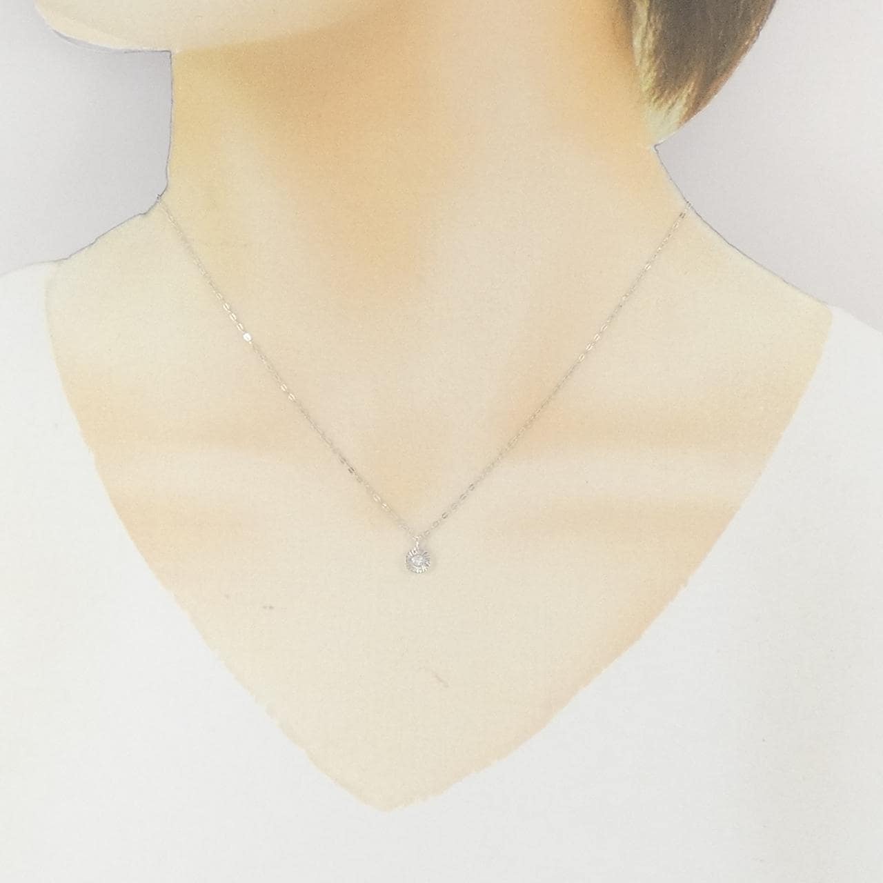 K18WG ダイヤモンド ネックレス 0.05CT